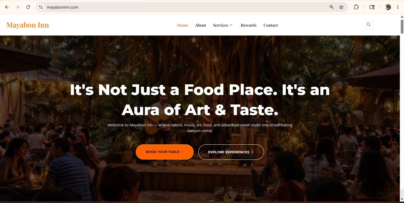 Mayabon Restaurant Website